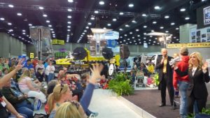 Game show attracts large crowds in the Ford booth at the Mid America Truck Show.