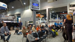 The last day of World of Concrete in the Ford booth, even though the show was slow.