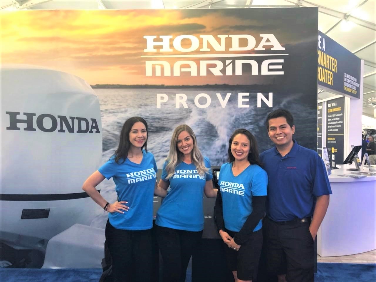 TPG Brand Ambassadors in the Honda Marine booth in Miami