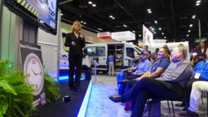 TPG Presenter delivers the pitch for our client at NAB.