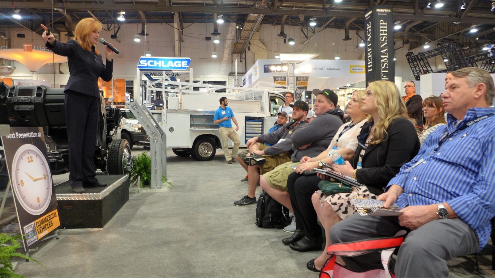 TPG Presenter delivers the pitch in the Ford booth at the International Builders' Show.